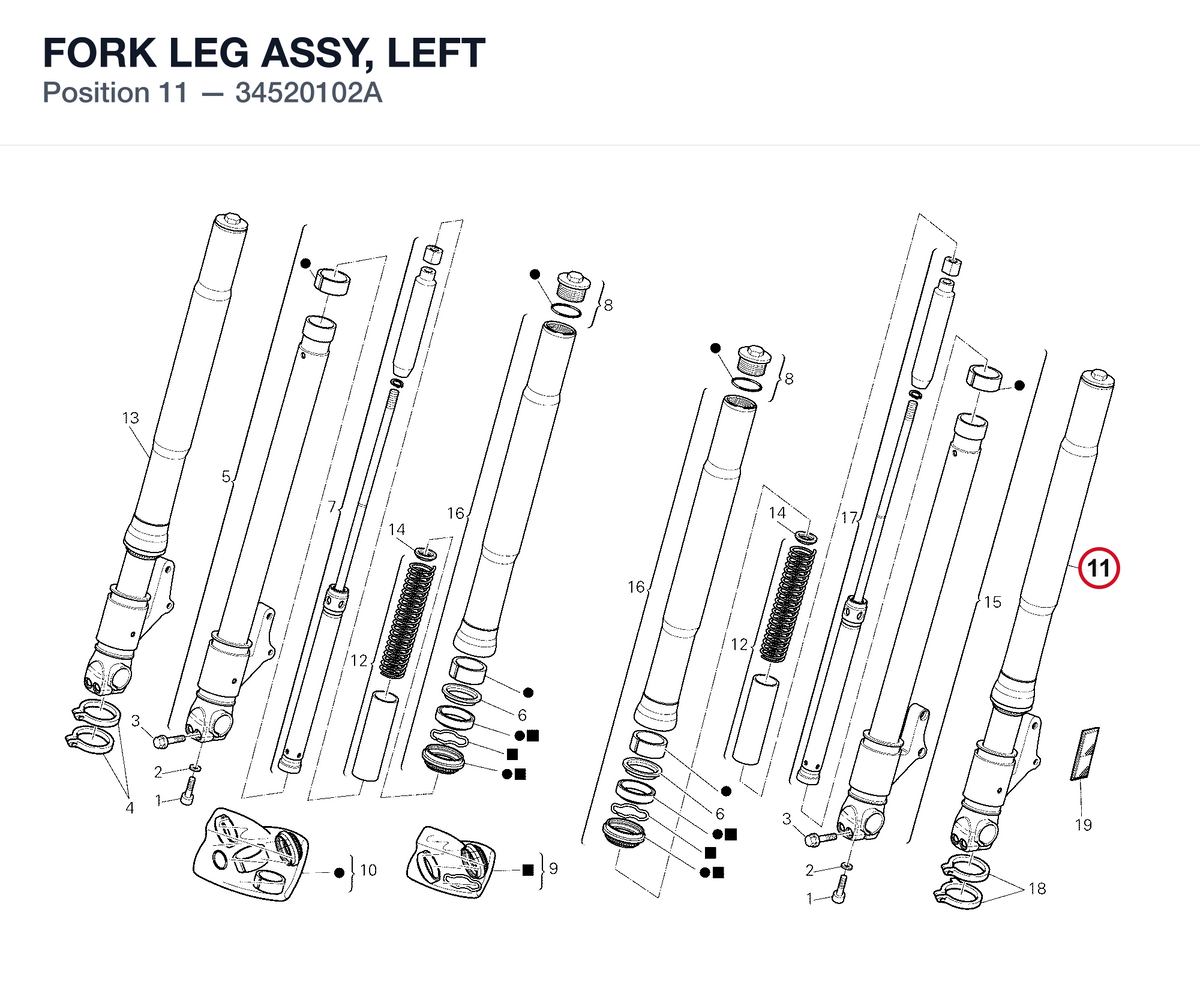 FORK LEG ASSY, LEFT