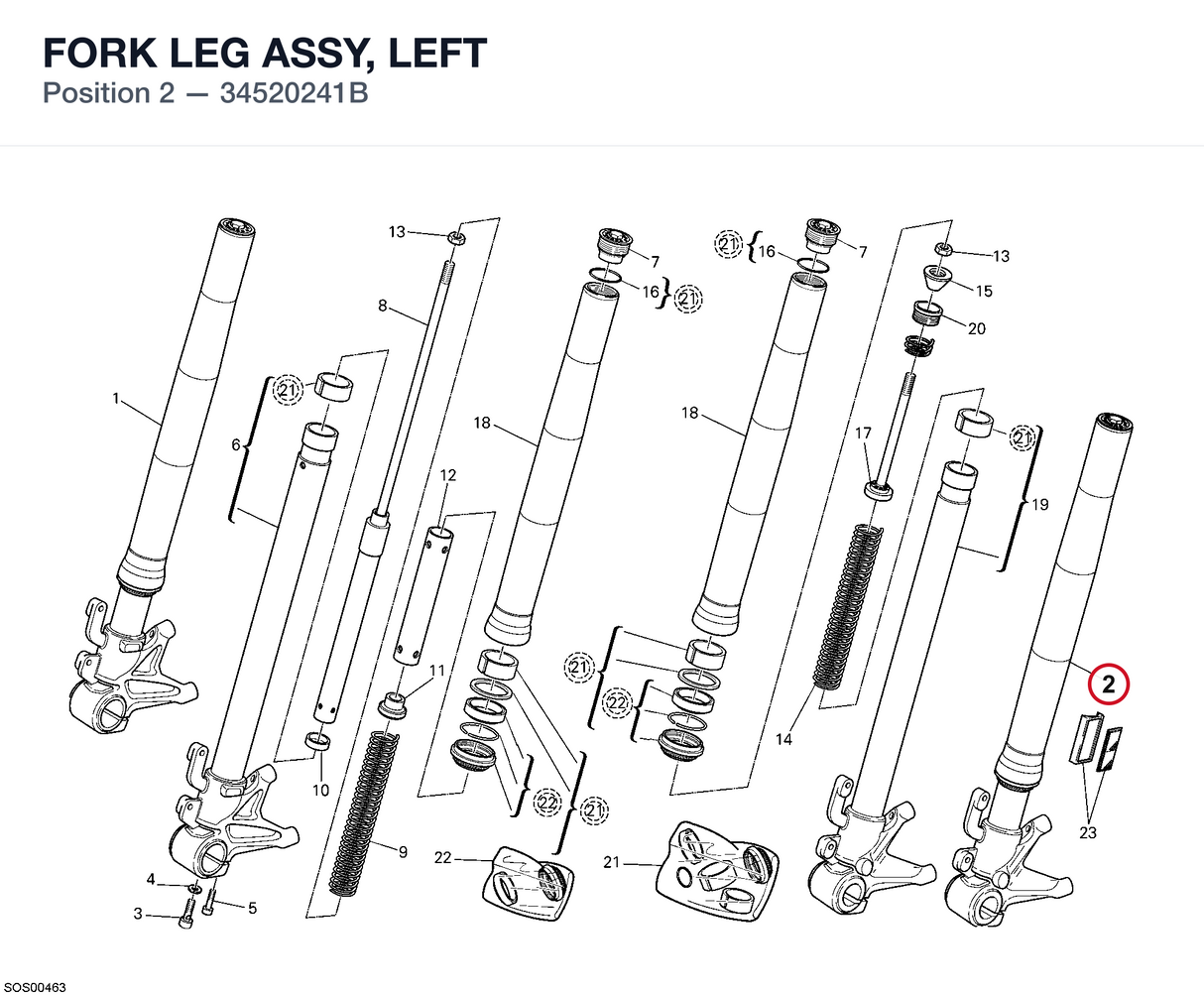 FORK LEG ASSY, LEFT
