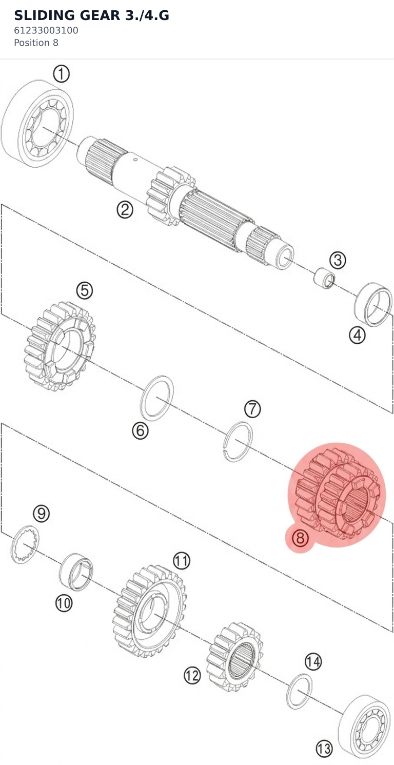Diagram preview: SLIDING GEAR 3./4.G (61233003100)
