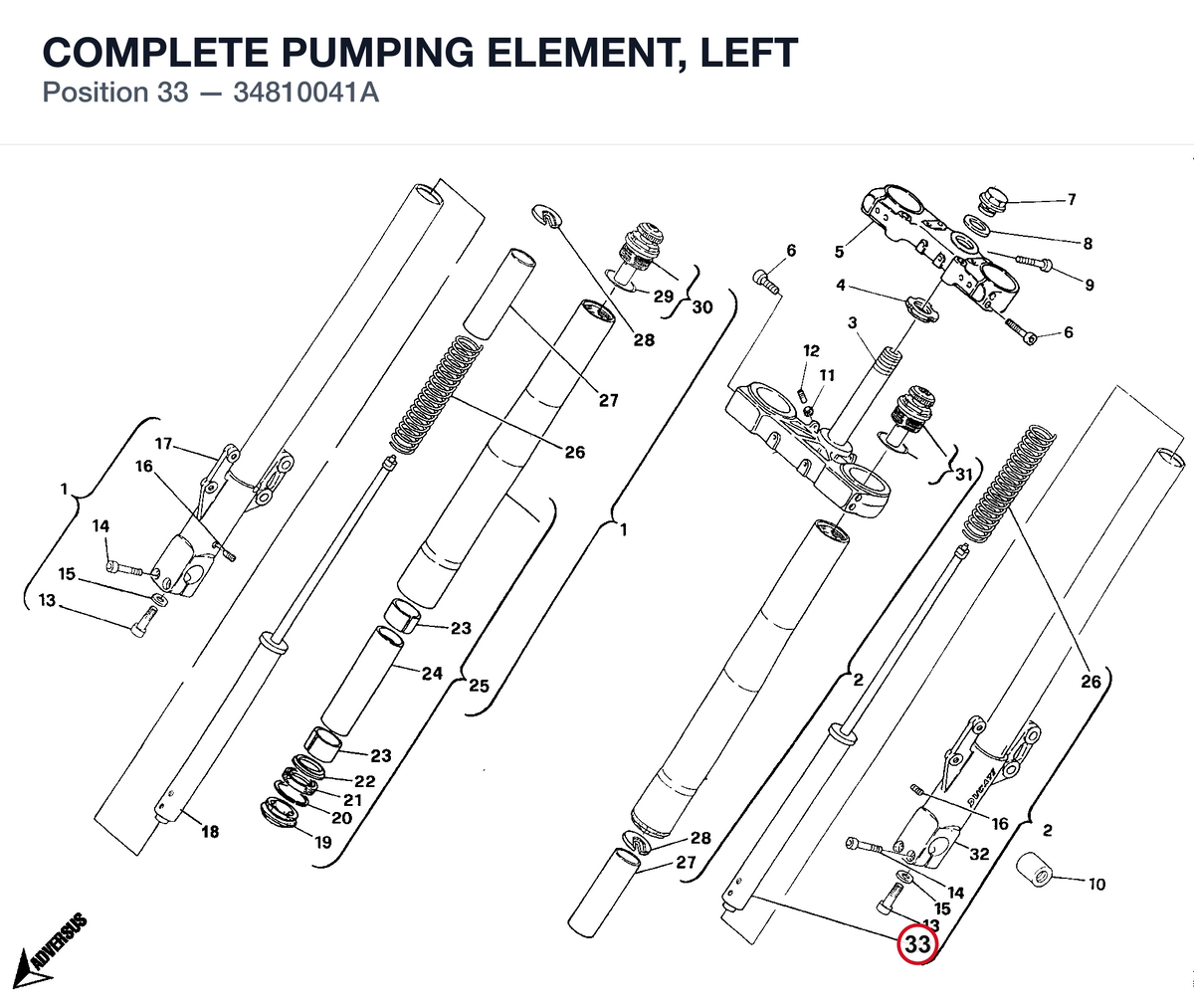 COMPLETE PUMPING ELEMENT, LEFT