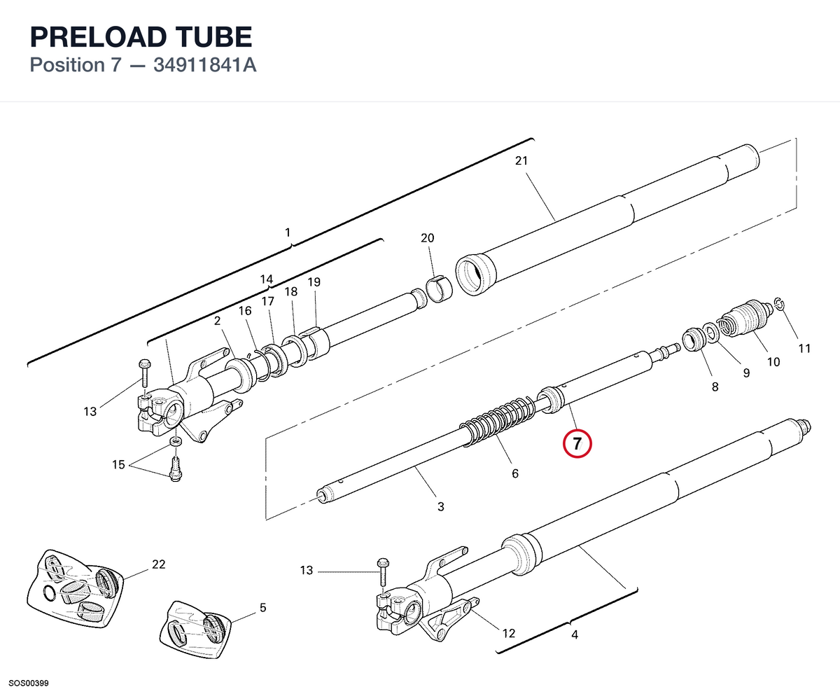 PRELOAD TUBE 34911841A diagram position