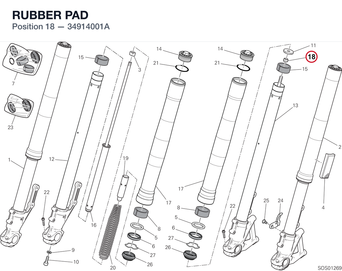 RUBBER PAD 34914001A diagram position