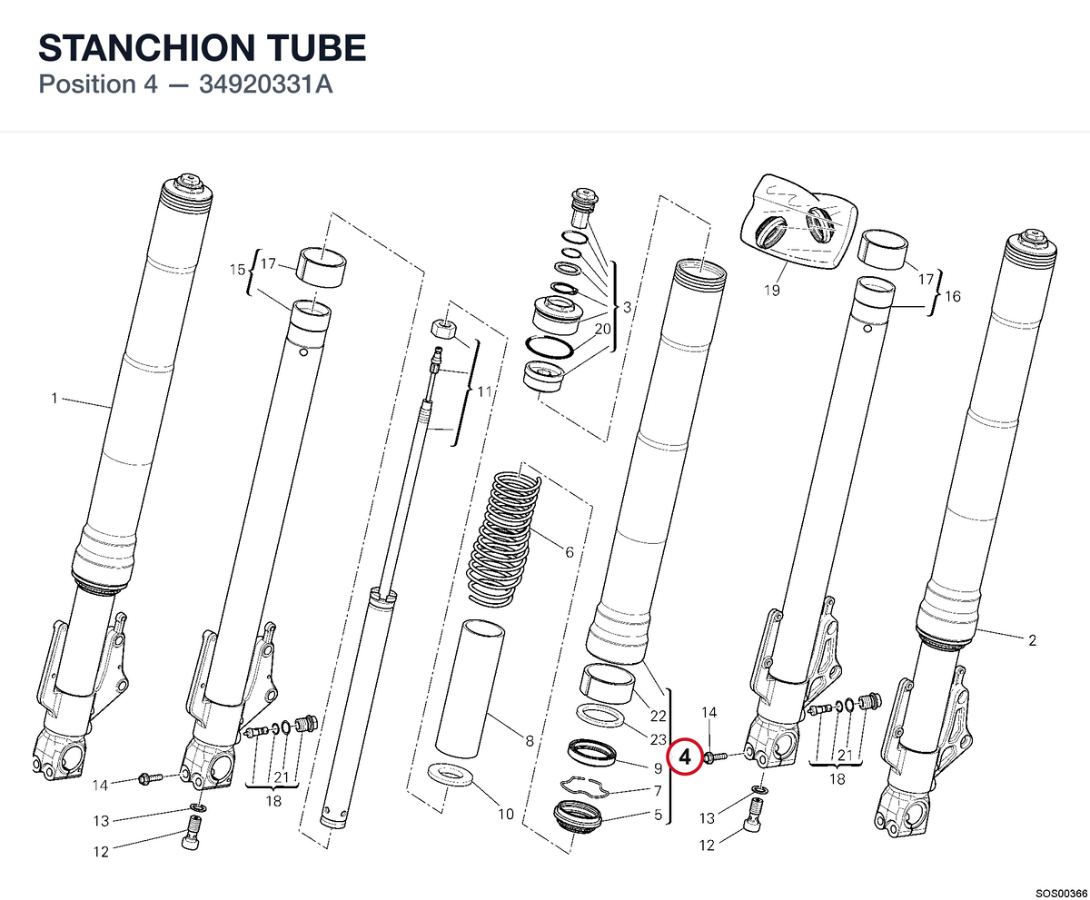 STANCHION TUBE 34920331A diagram position
