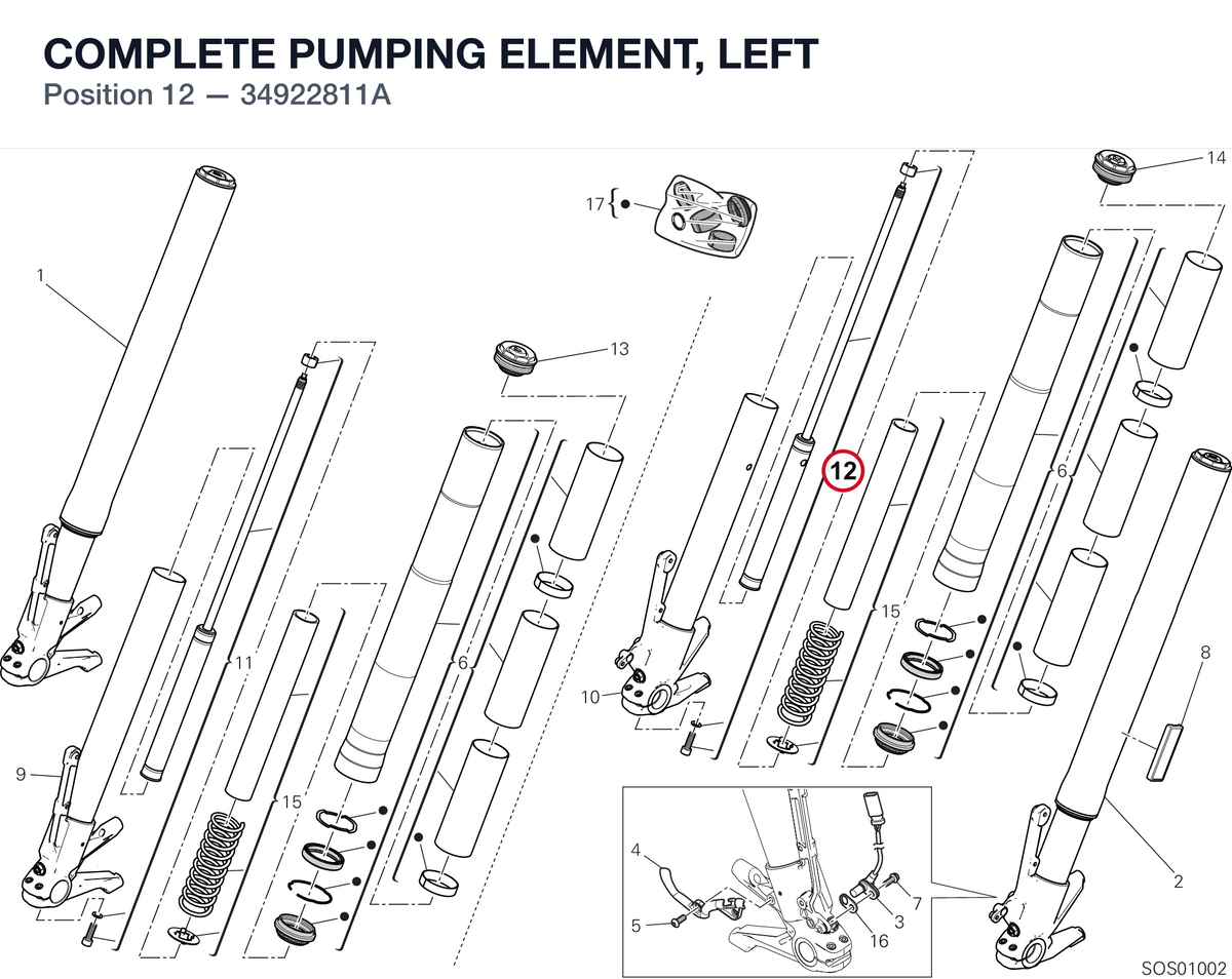 COMPLETE PUMPING ELEMENT, LEFT 34922811A diagram position
