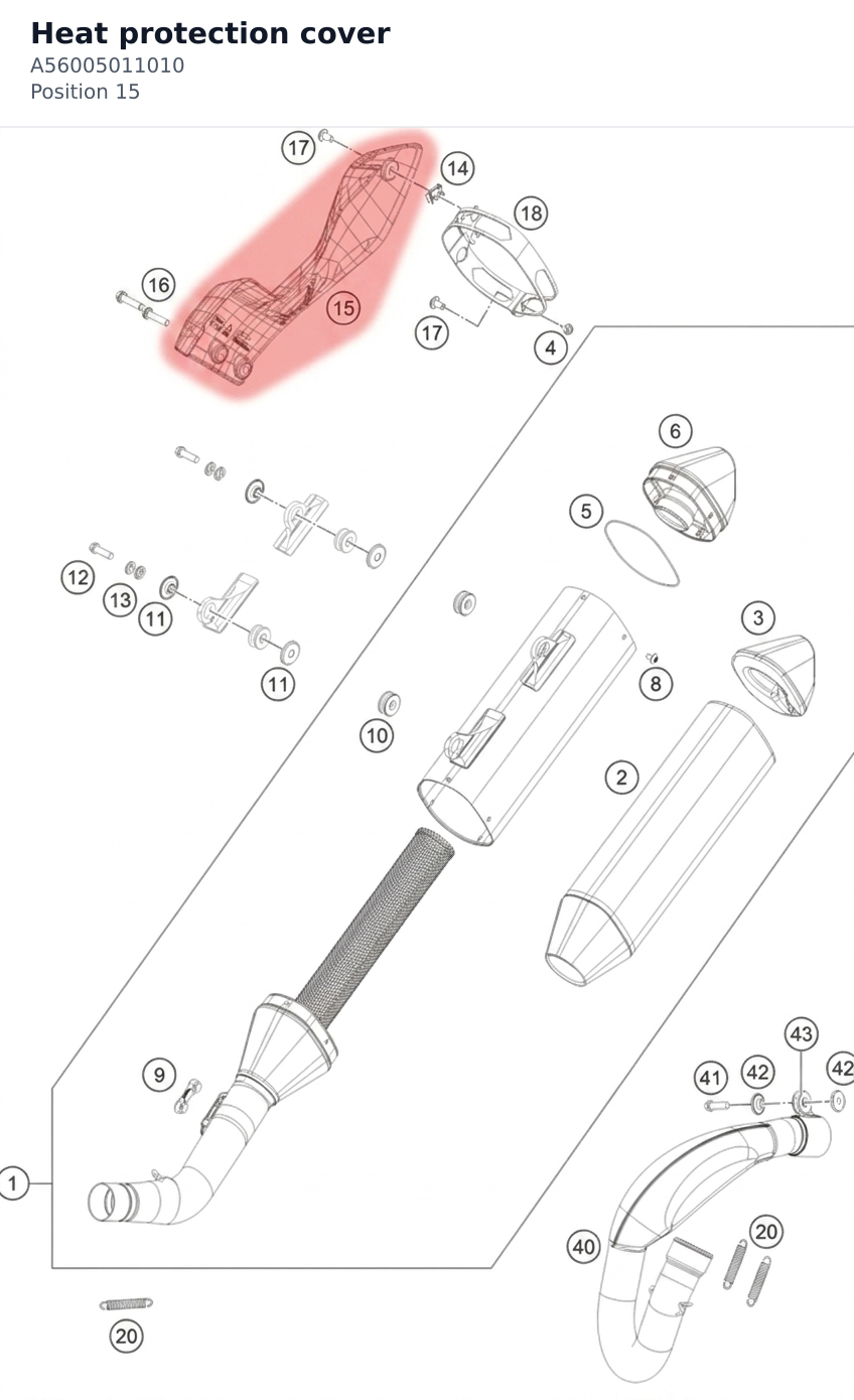 Diagram preview: Heat protection cover (A56005011010)