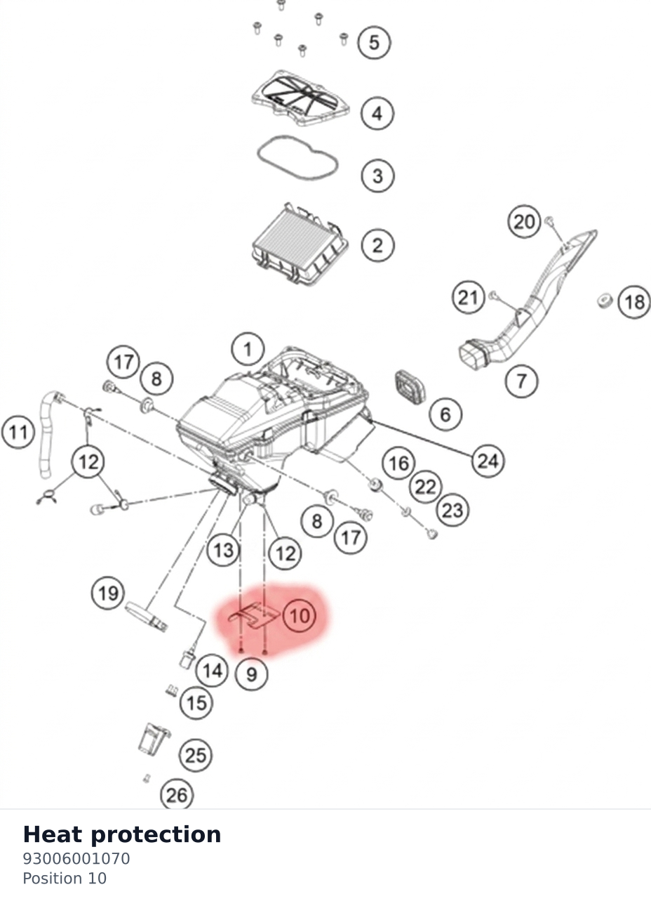 Diagram preview: Heat protection (93006001070)