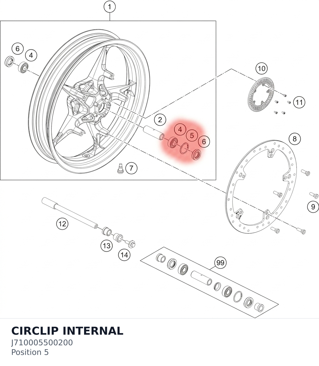 Diagram preview: CIRCLIP INTERNAL (J710005500200)