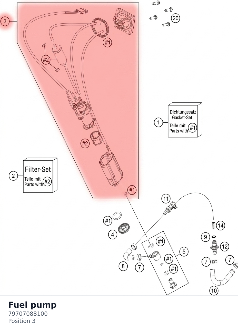 Diagram preview: Fuel pump (79707088100)
