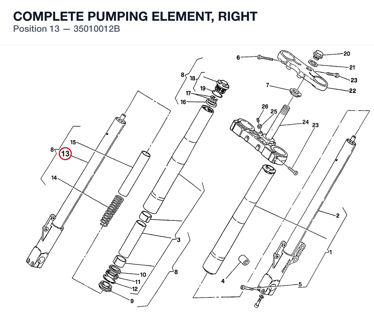 COMPLETE PUMPING ELEMENT, RIGHT