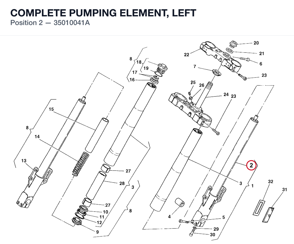 COMPLETE PUMPING ELEMENT, LEFT