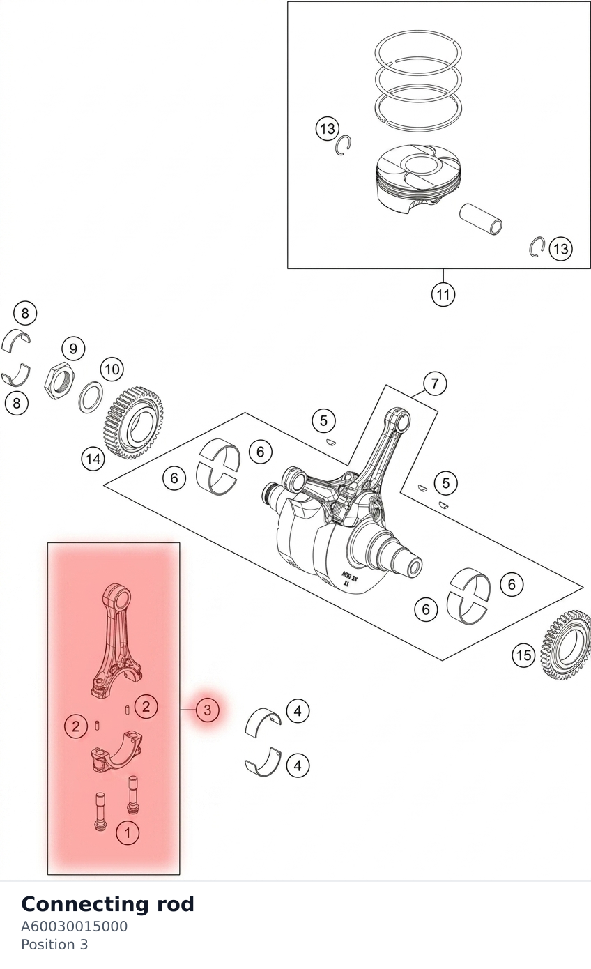 Diagram preview: Connecting rod (A60030015000)