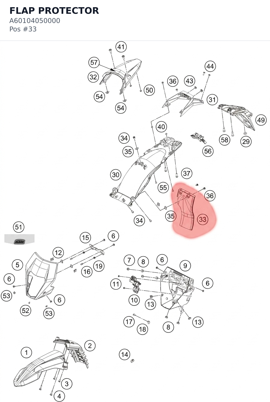 Diagram preview: FLAP PROTECTOR (A60104050000)