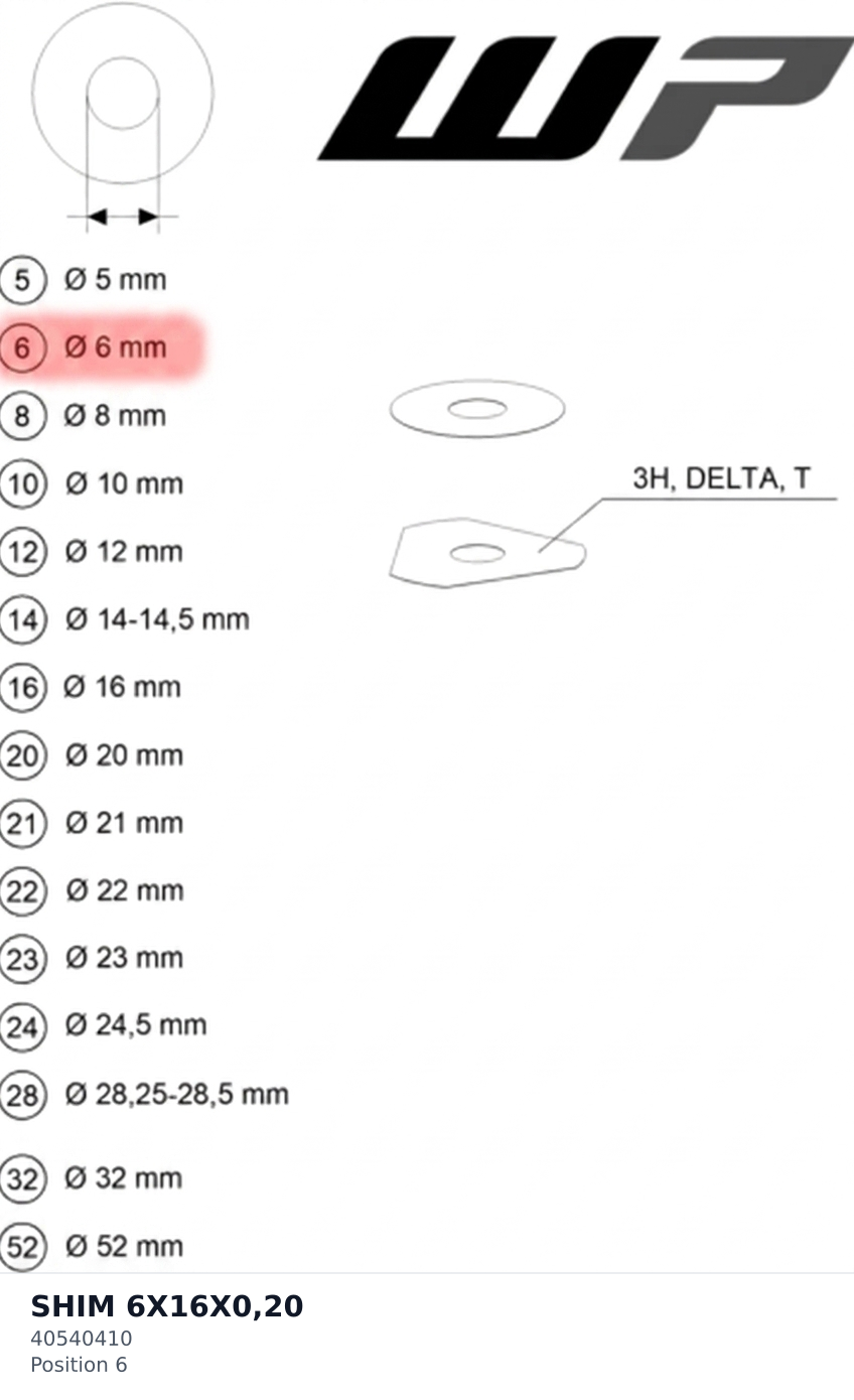 Diagram preview: SHIM 6X16X0,20 (40540410)