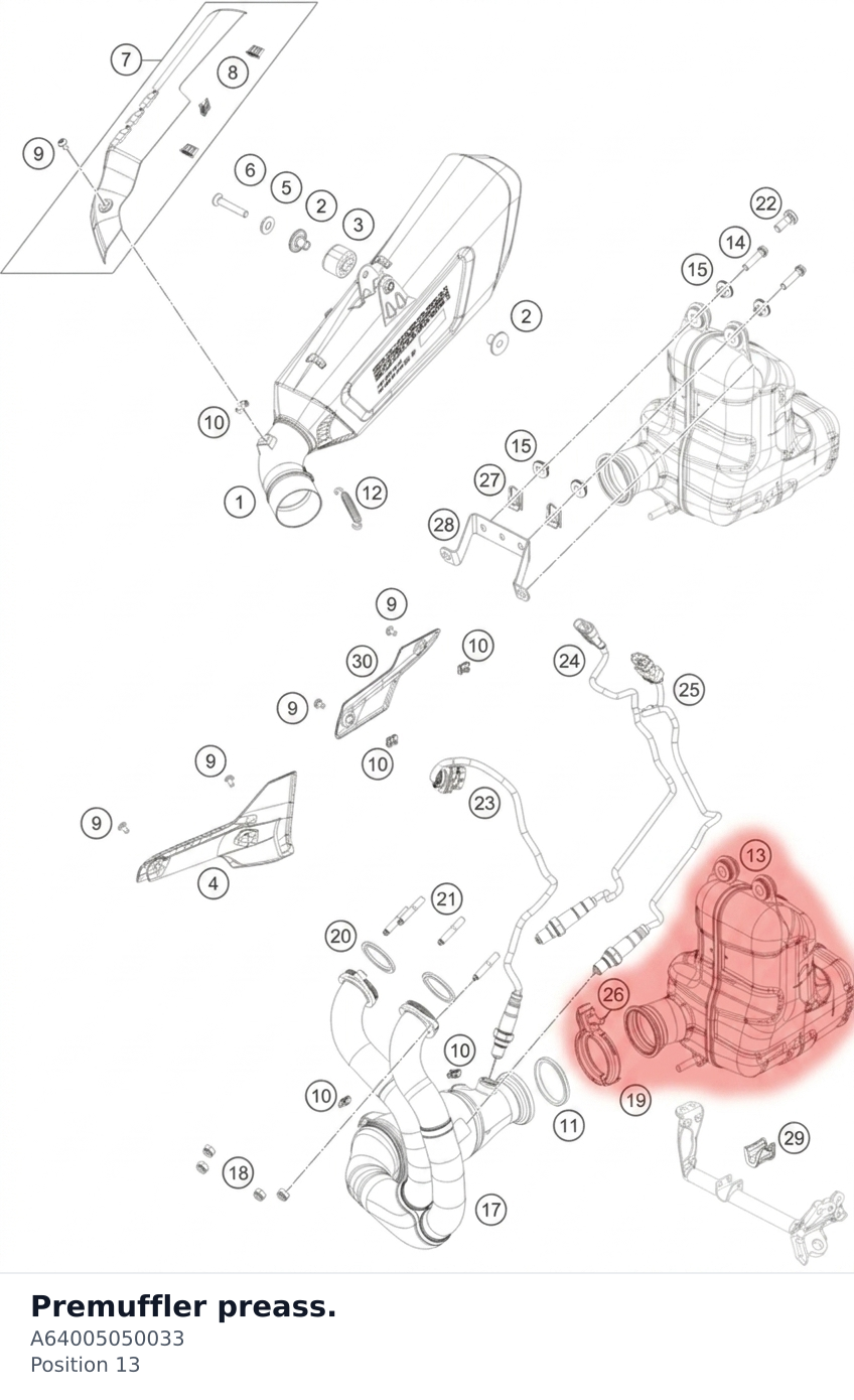 Diagram preview: Premuffler preass. (A64005050033)