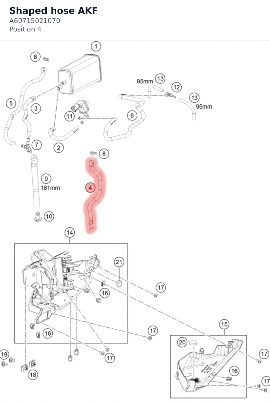 Diagram preview: Shaped hose AKF (A60715021070)