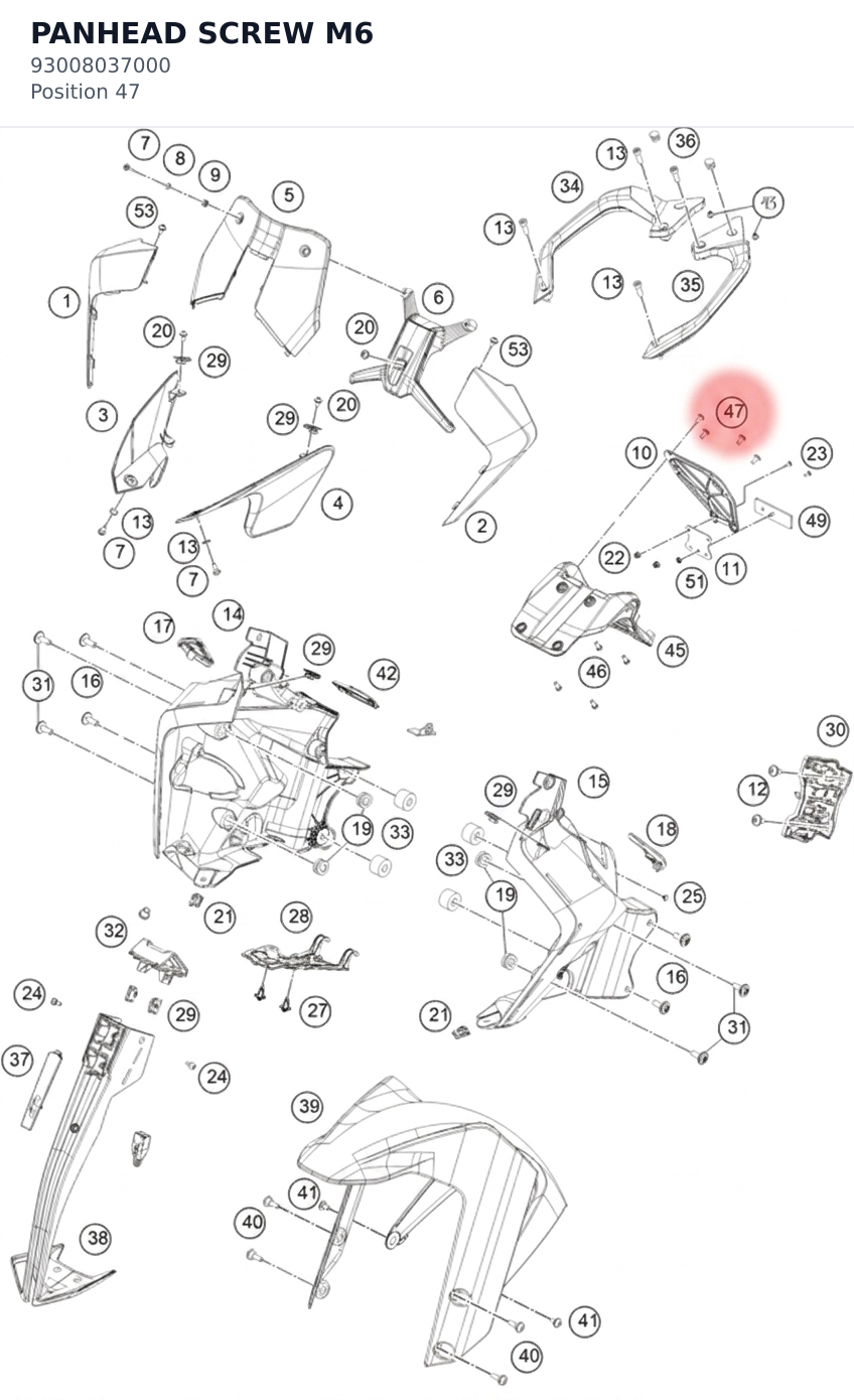 Diagram preview: PANHEAD SCREW M6 (93008037000)