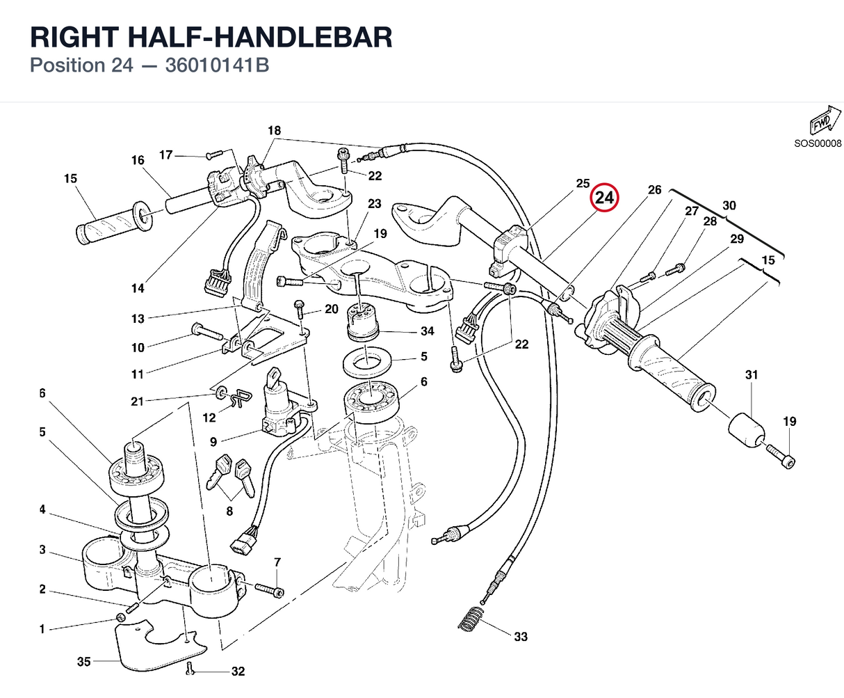 RIGHT HALF-HANDLEBAR