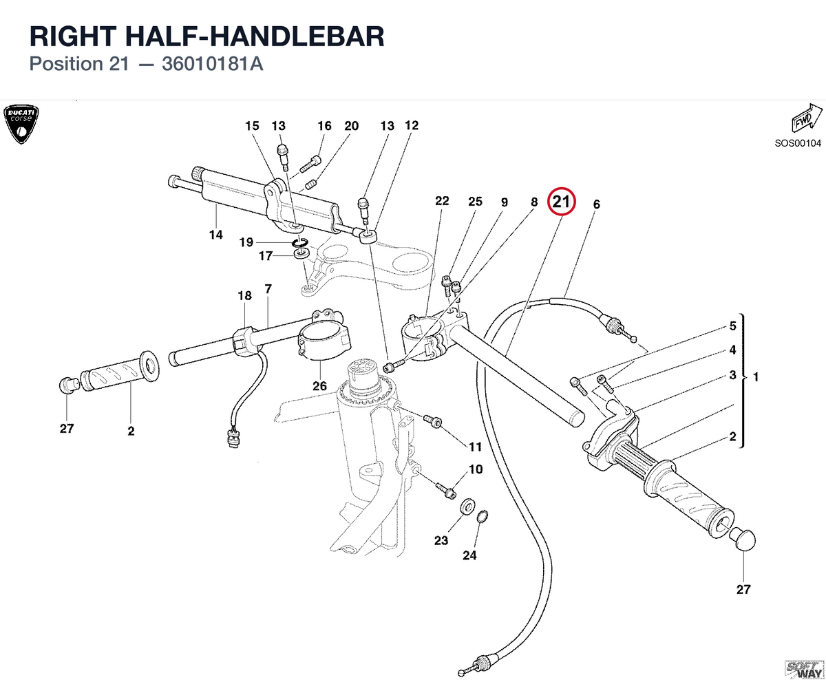 RIGHT HALF-HANDLEBAR