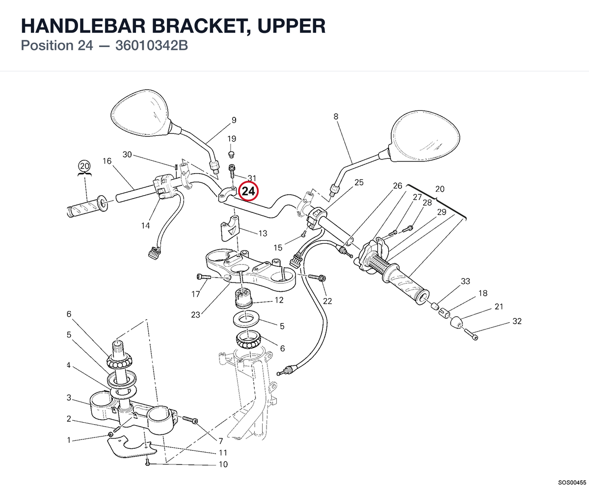 HANDLEBAR BRACKET, UPPER