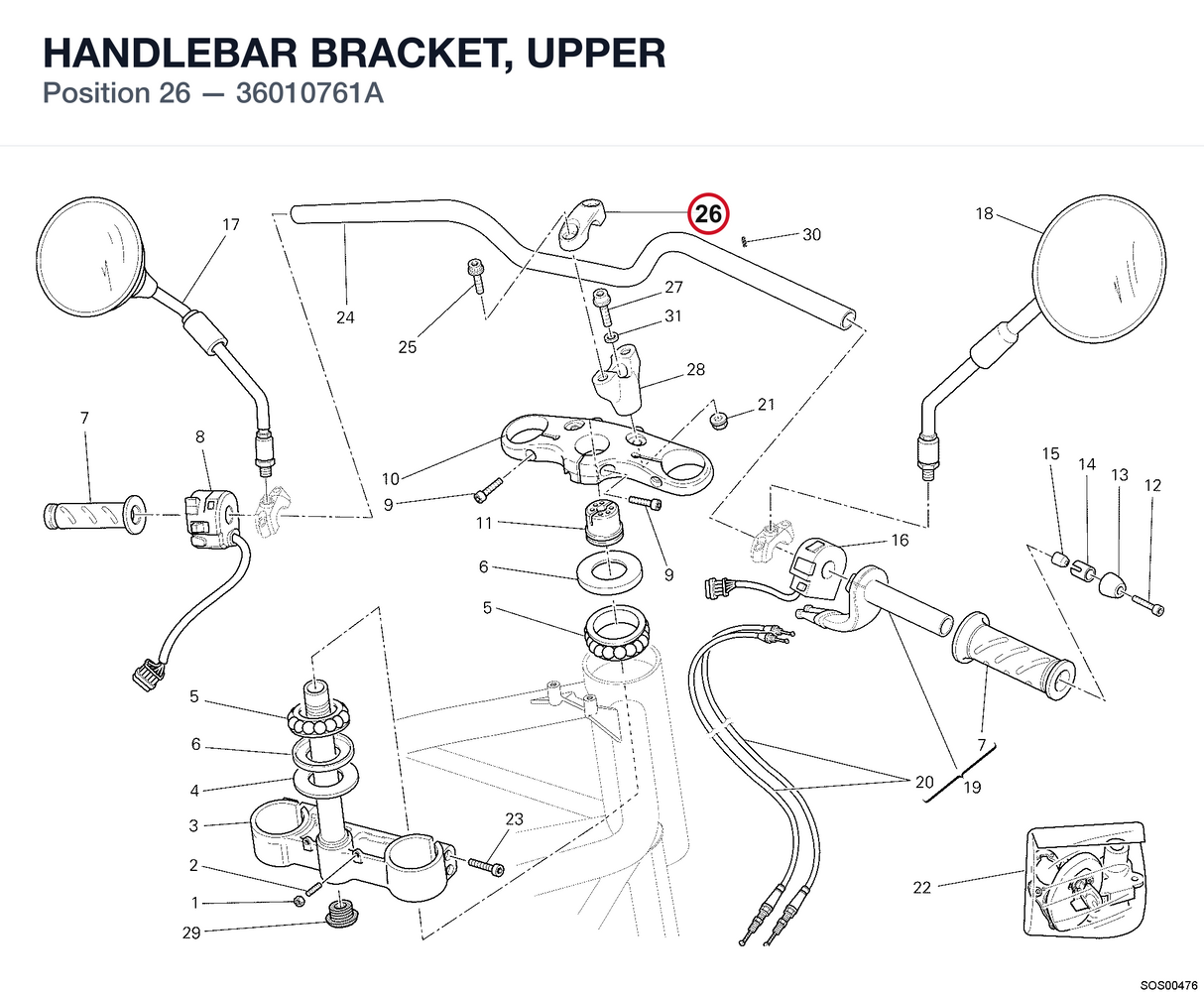 HANDLEBAR BRACKET, UPPER