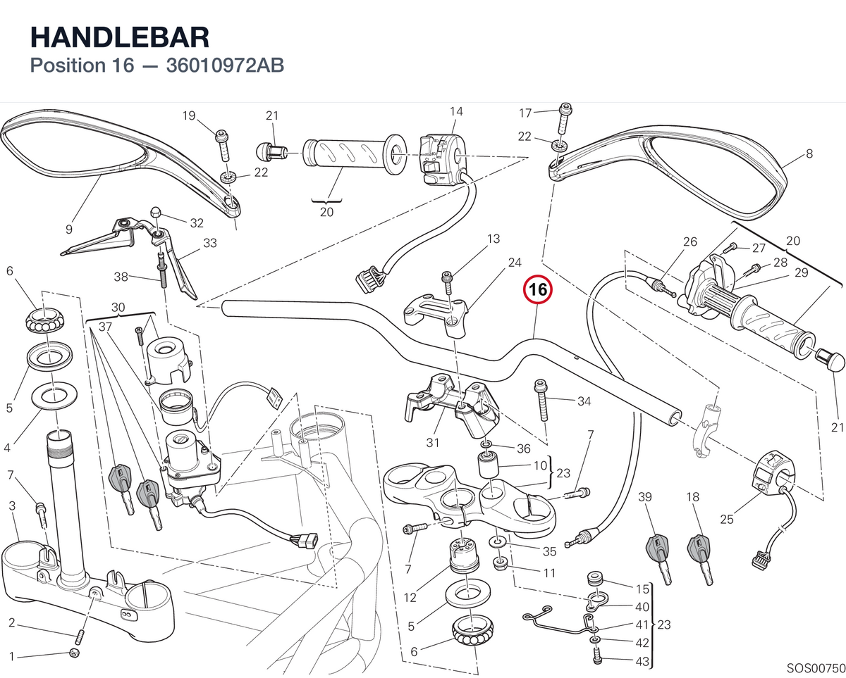 HANDLEBAR 36010972AB diagram position