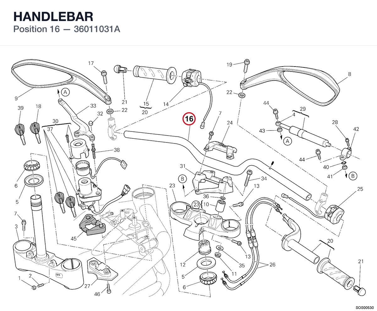 HANDLEBAR 36011031A diagram position