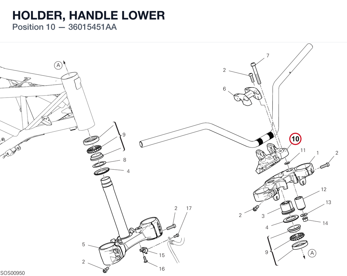 HOLDER, HANDLE LOWER 36015451AA diagram position