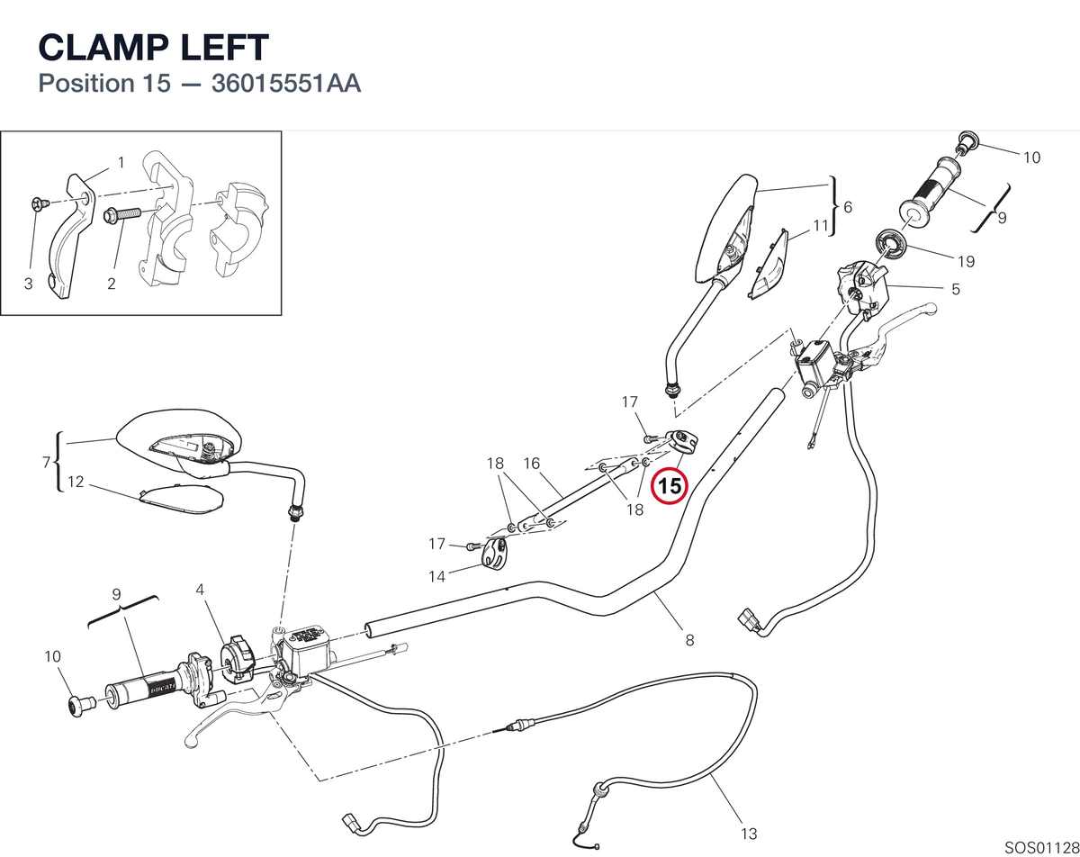 CLAMP LEFT 36015551AA diagram position