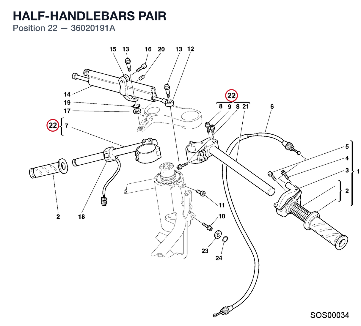 HALF-HANDLEBARS PAIR