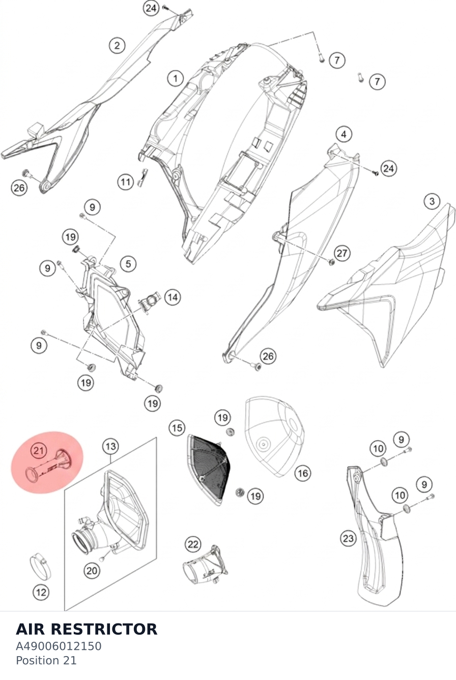Diagram preview: AIR RESTRICTOR (A49006012150)