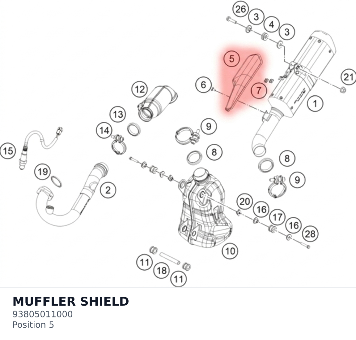 Diagram preview: MUFFLER SHIELD (93805011000)