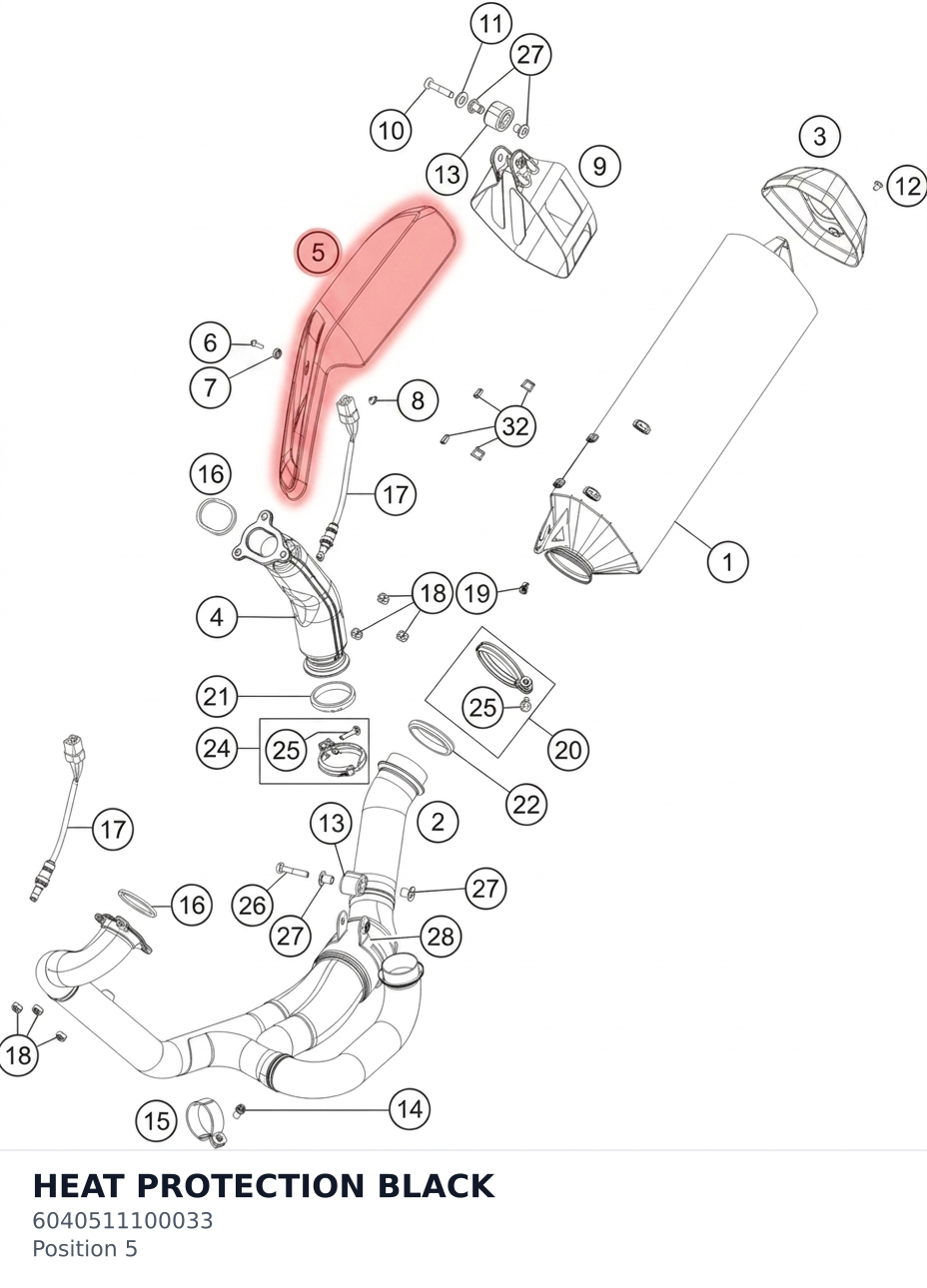 Diagram preview: HEAT PROTECTION BLACK (6040511100033)