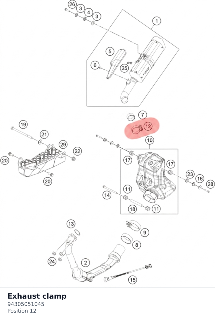 Diagram preview: Exhaust clamp (94305051045)