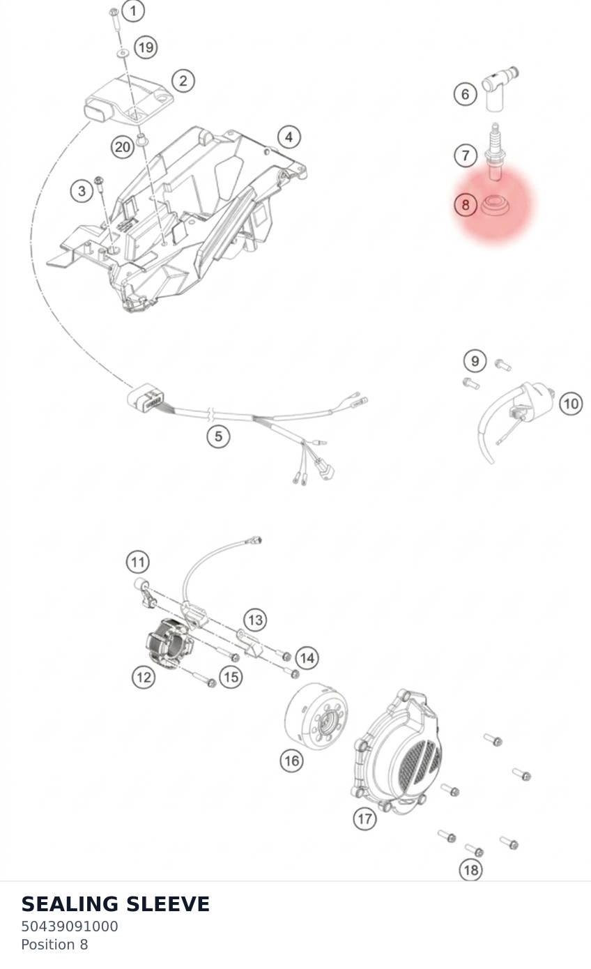 Diagram preview: SEALING SLEEVE (50439091000)