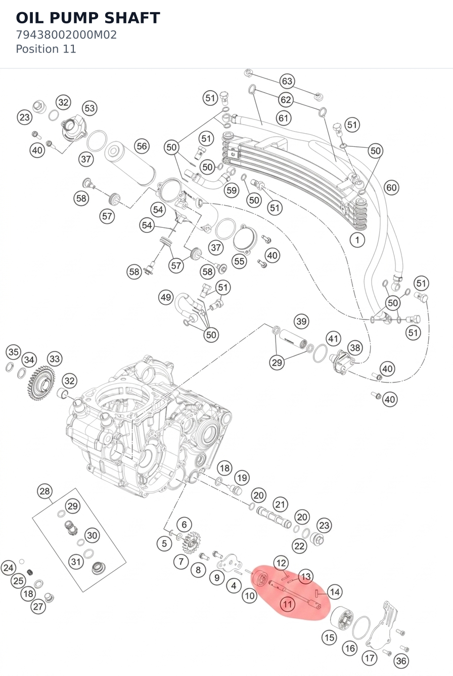 Diagram preview: OIL PUMP SHAFT (79438002000M02)