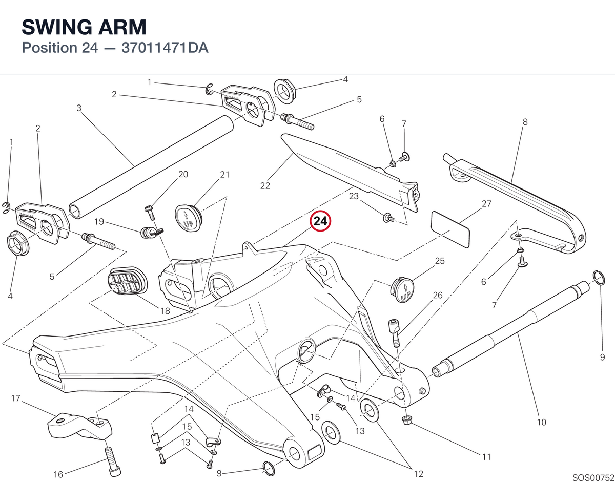 SWING ARM 37011471DA diagram position