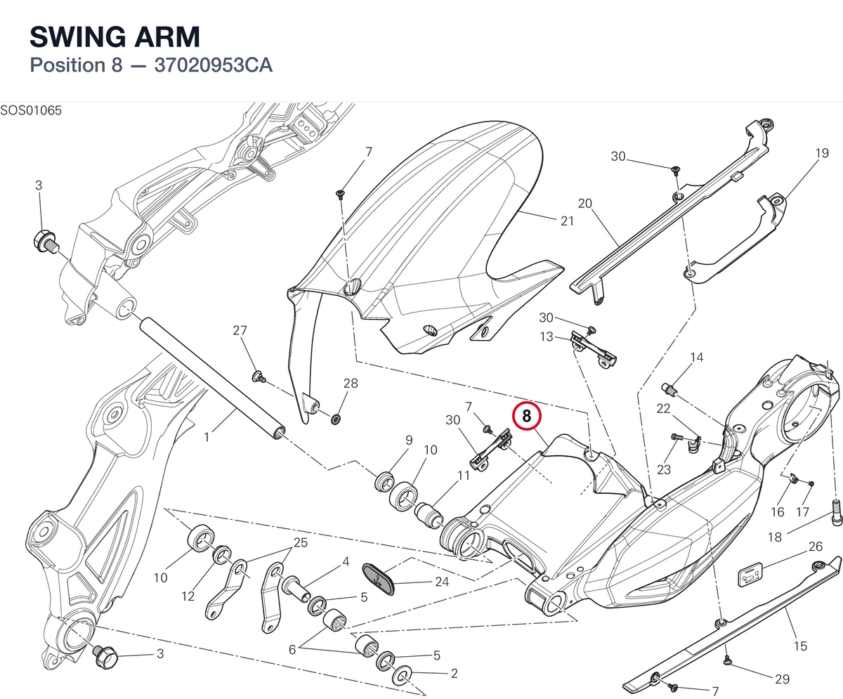 SWING ARM 37020953CA diagram position