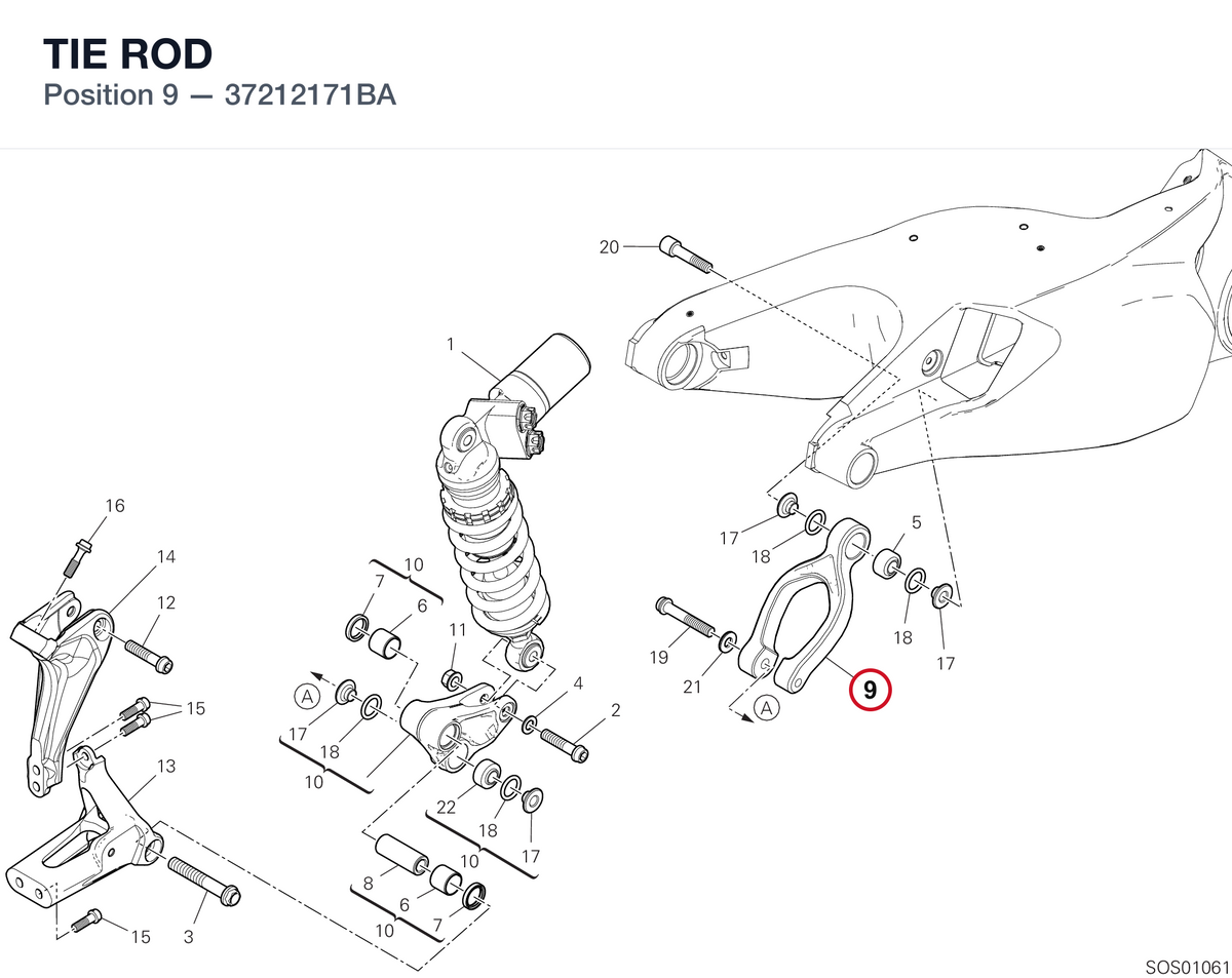 TIE ROD 37212171BA diagram position