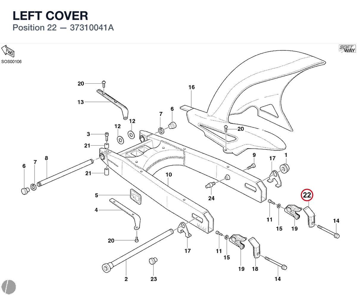 LEFT COVER 37310041A diagram position
