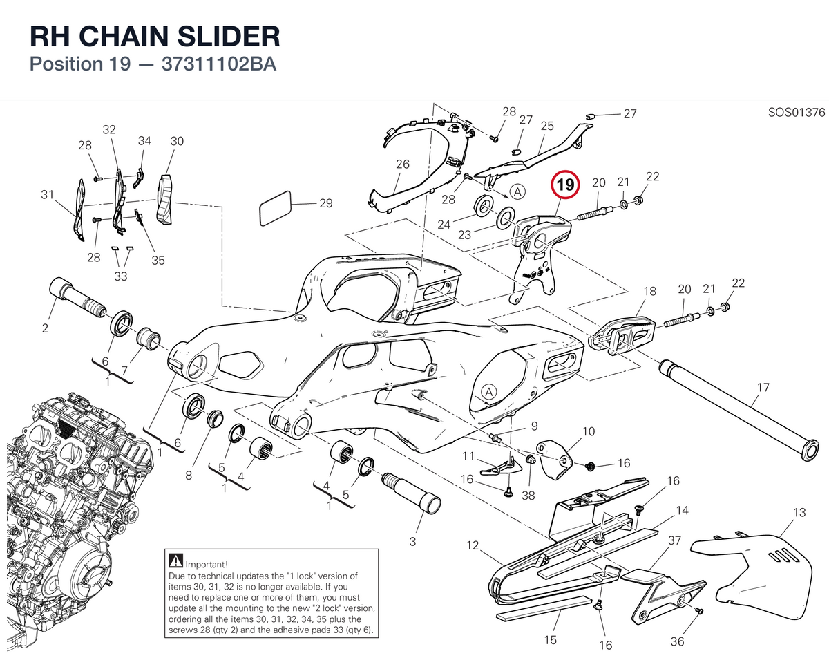 RH CHAIN SLIDER 37311102BA diagram position