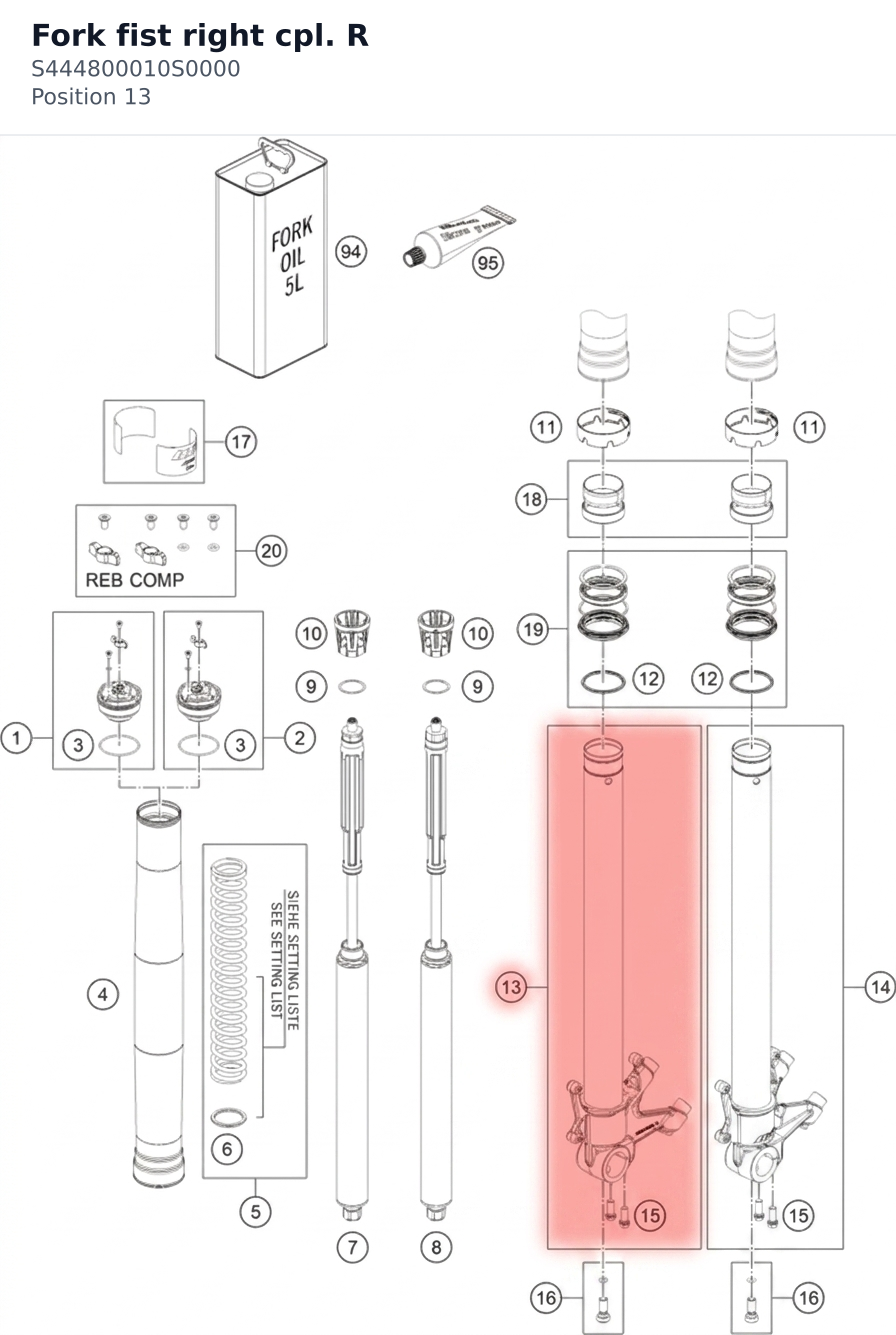 Diagram preview: Fork fist right cpl. R (S444800010S0000)