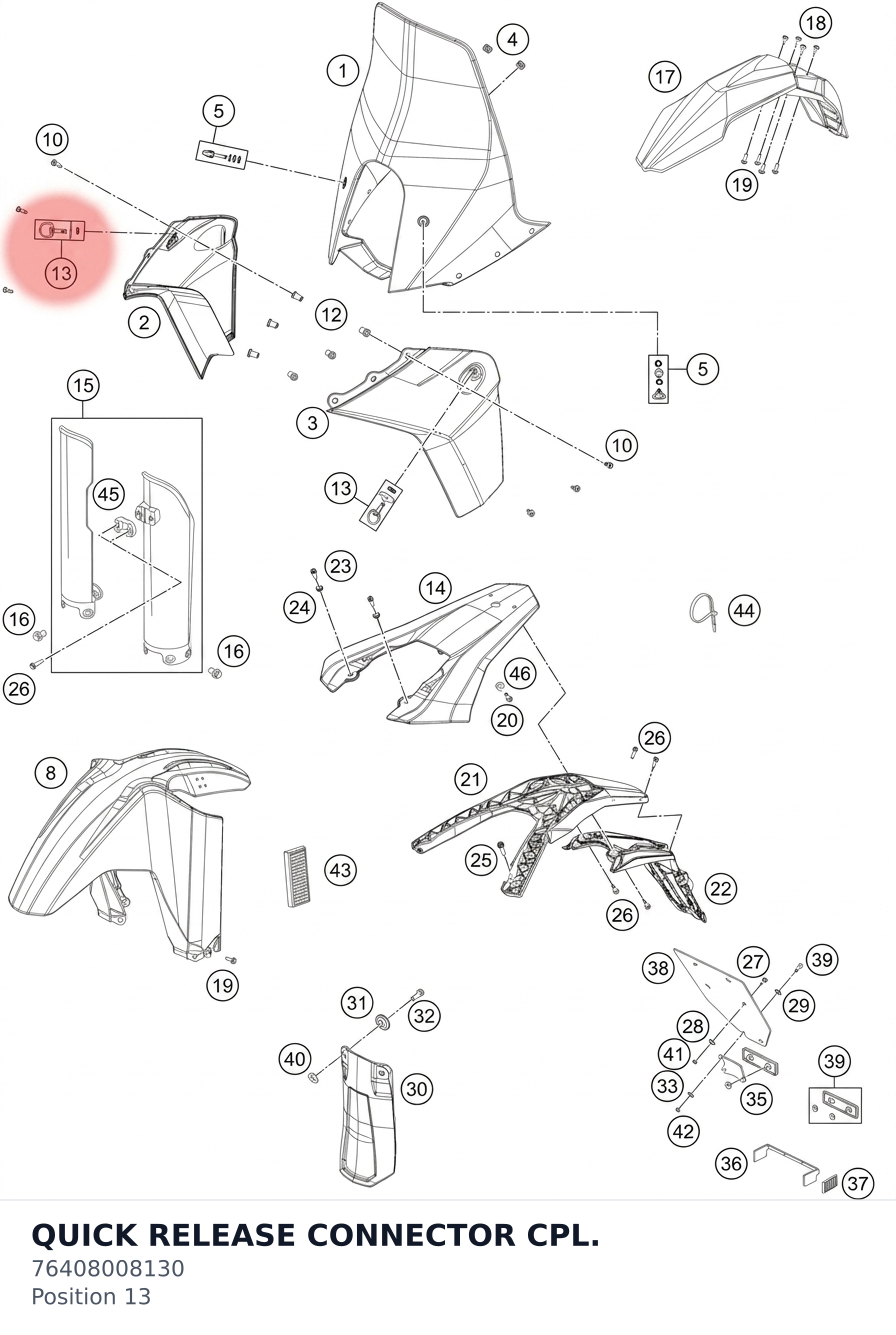 Diagram preview: QUICK RELEASE CONNECTOR CPL. (76408008130)