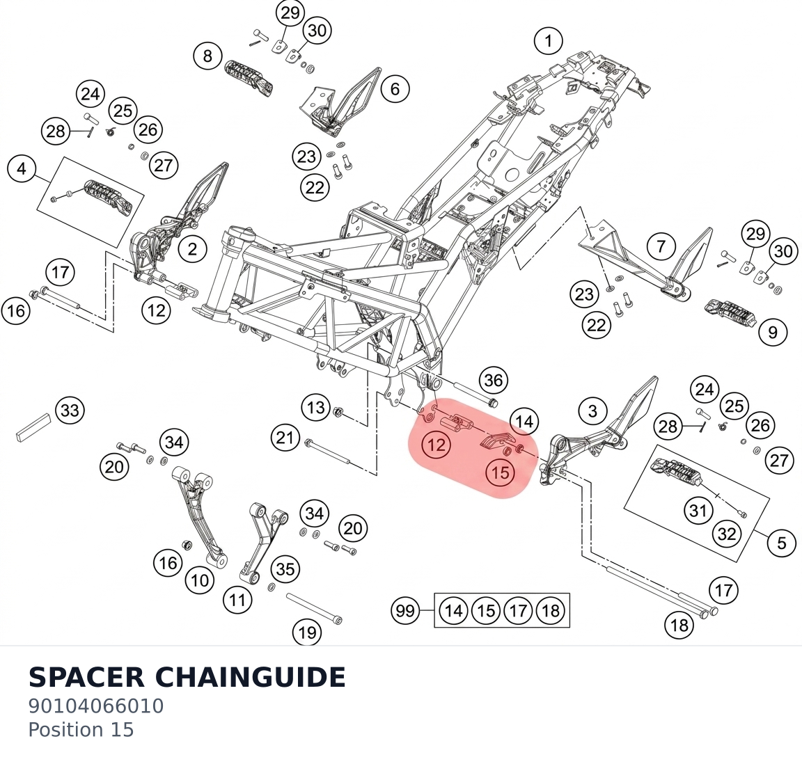 Diagram preview: SPACER CHAINGUIDE (90104066010)