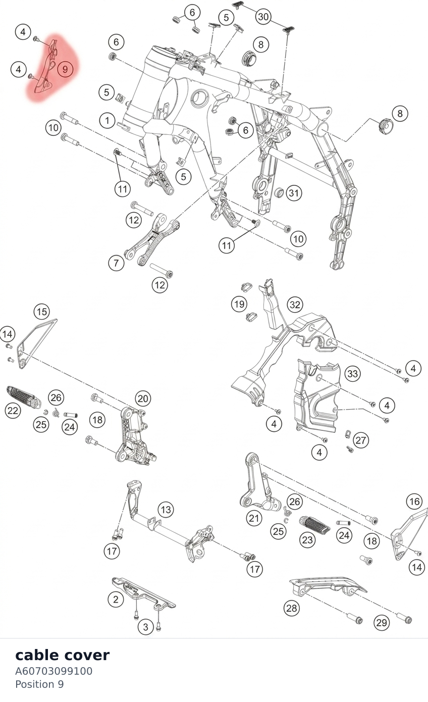 Diagram preview: cable cover (A60703099100)