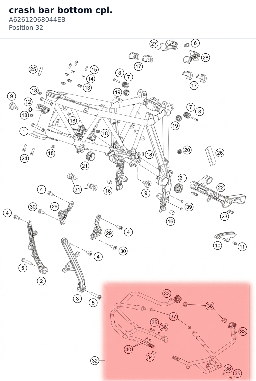 Diagram preview: crash bar bottom cpl. (A62612068044EB)
