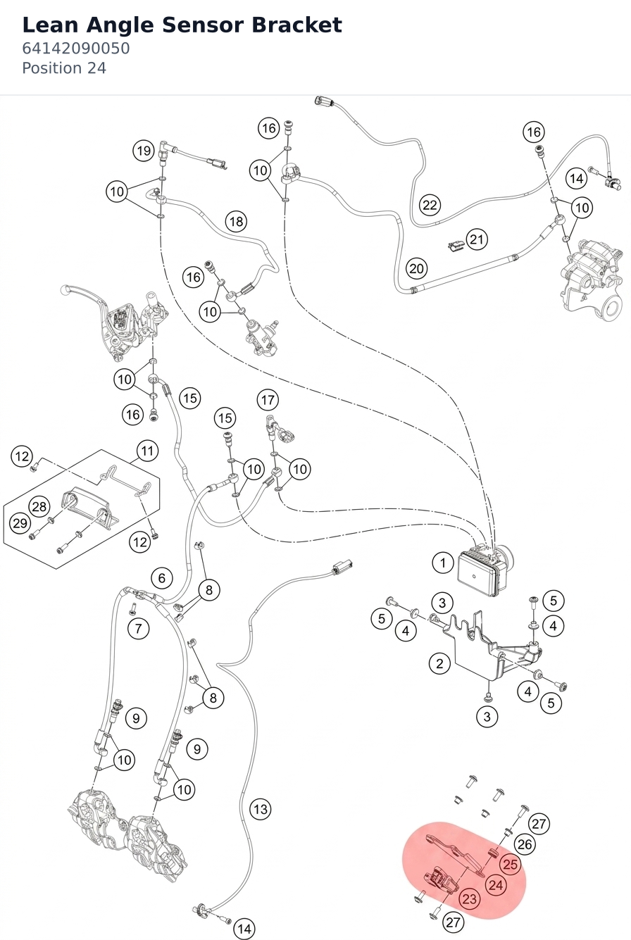 Diagram preview: Lean Angle Sensor Bracket (64142090050)
