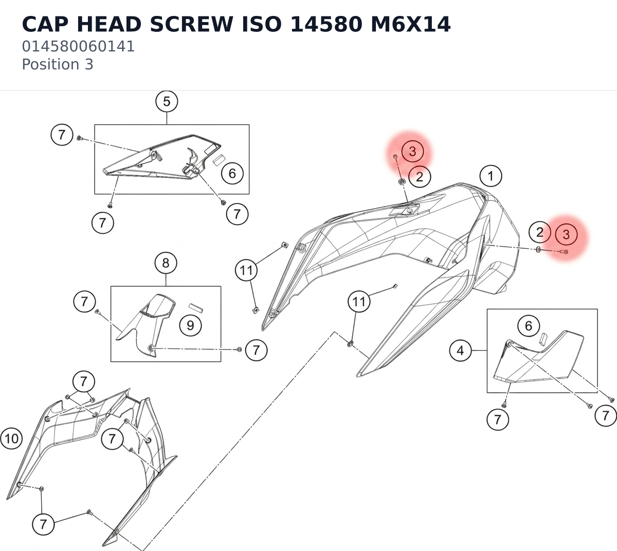 Diagram preview: CAP HEAD SCREW ISO 14580 M6X14 (014580060141)