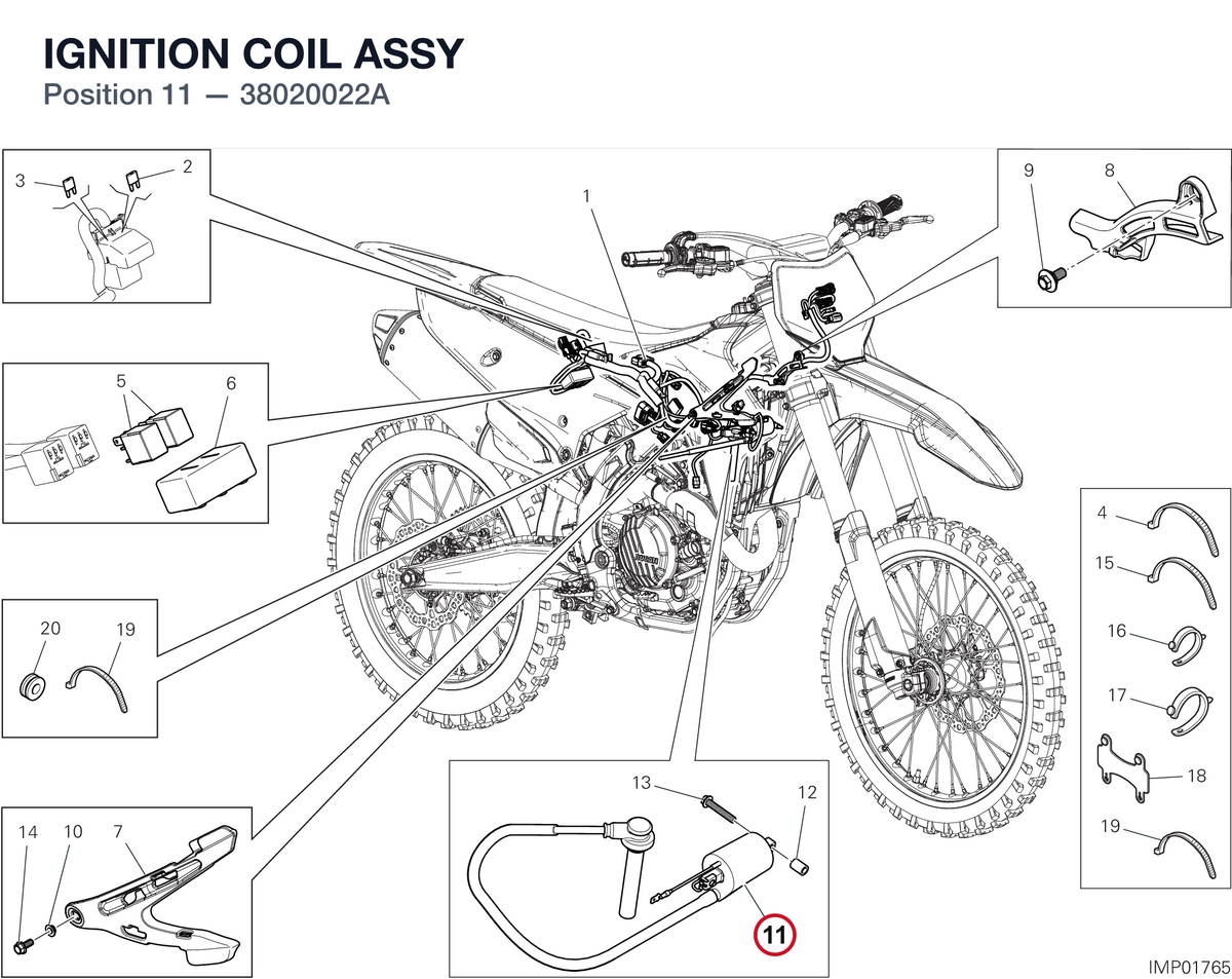 IGNITION COIL ASSY 38020022A diagram position