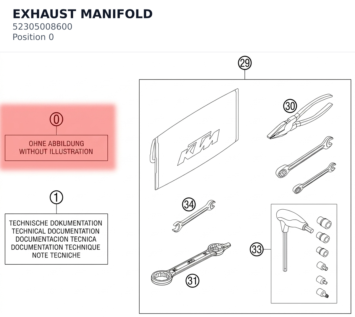 Diagram preview: EXHAUST MANIFOLD (52305008600)