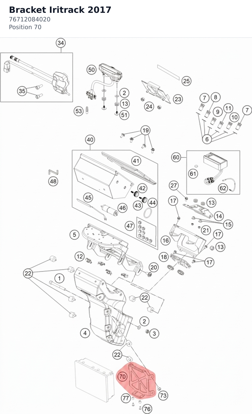 Diagram preview: Bracket Iritrack 2017 (76712084020)